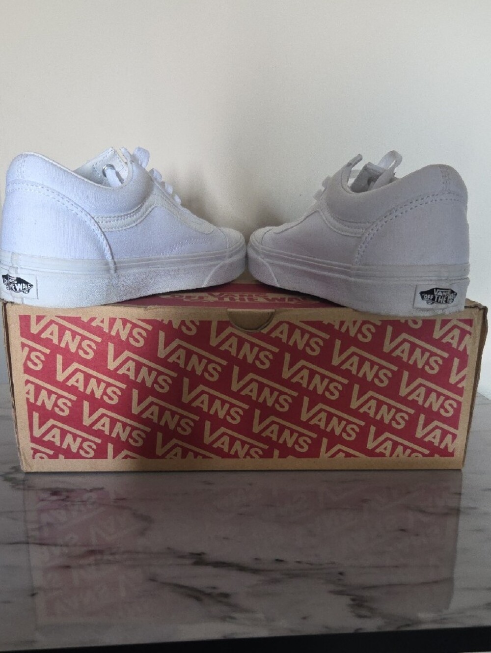 Vans Women's White Low-Top Canvas Sneakers - Picture 5 of 7
